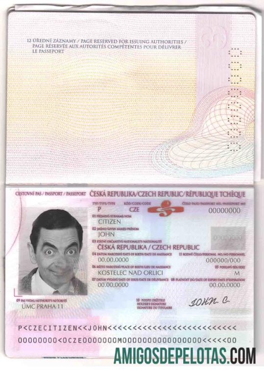 Passaporte Tcheco baixar para verificação